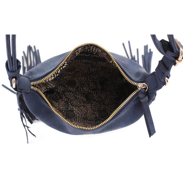 Faux Suede Fringe Crossbody Bag - Premium variable from Tooksie - Just $37.99! Shop now at Tooksie