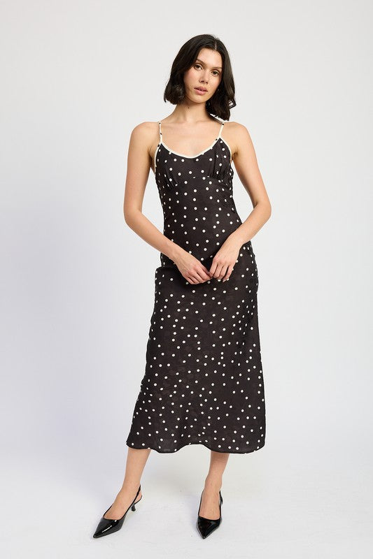 Polkadot Spaghetti Strap MIdi Dress - Premium variable from Tooksie - Just $59.99! Shop now at Tooksie