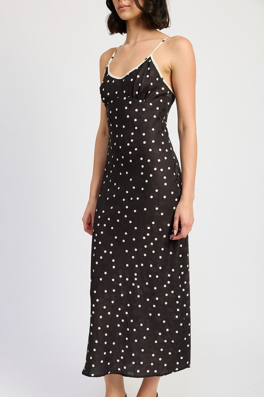 Polkadot Spaghetti Strap MIdi Dress - Premium variable from Tooksie - Just $59.99! Shop now at Tooksie