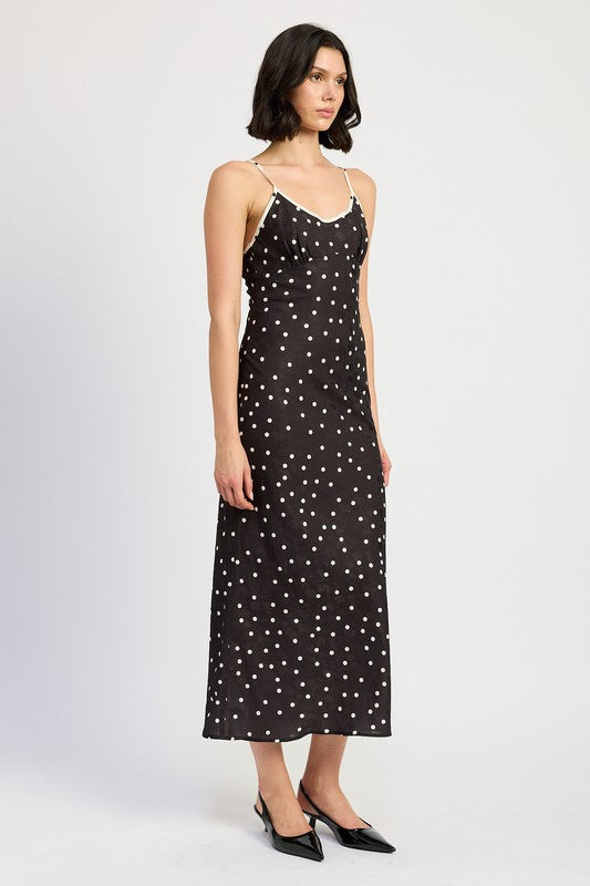 Polkadot Spaghetti Strap MIdi Dress - Premium variable from Tooksie - Just $59.99! Shop now at Tooksie