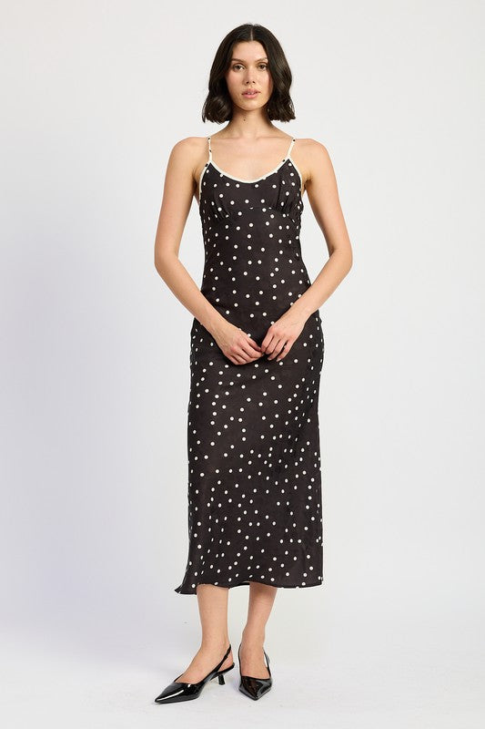 Polkadot Spaghetti Strap MIdi Dress - Premium variable from Tooksie - Just $59.99! Shop now at Tooksie