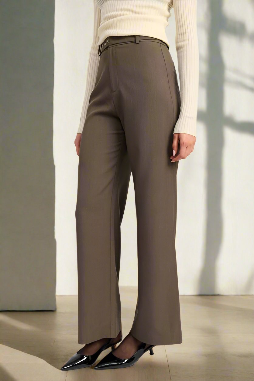 Brown Relaxed Fit Trousers - Premium variable from Tooksie - Just $58.99! Shop now at Tooksie