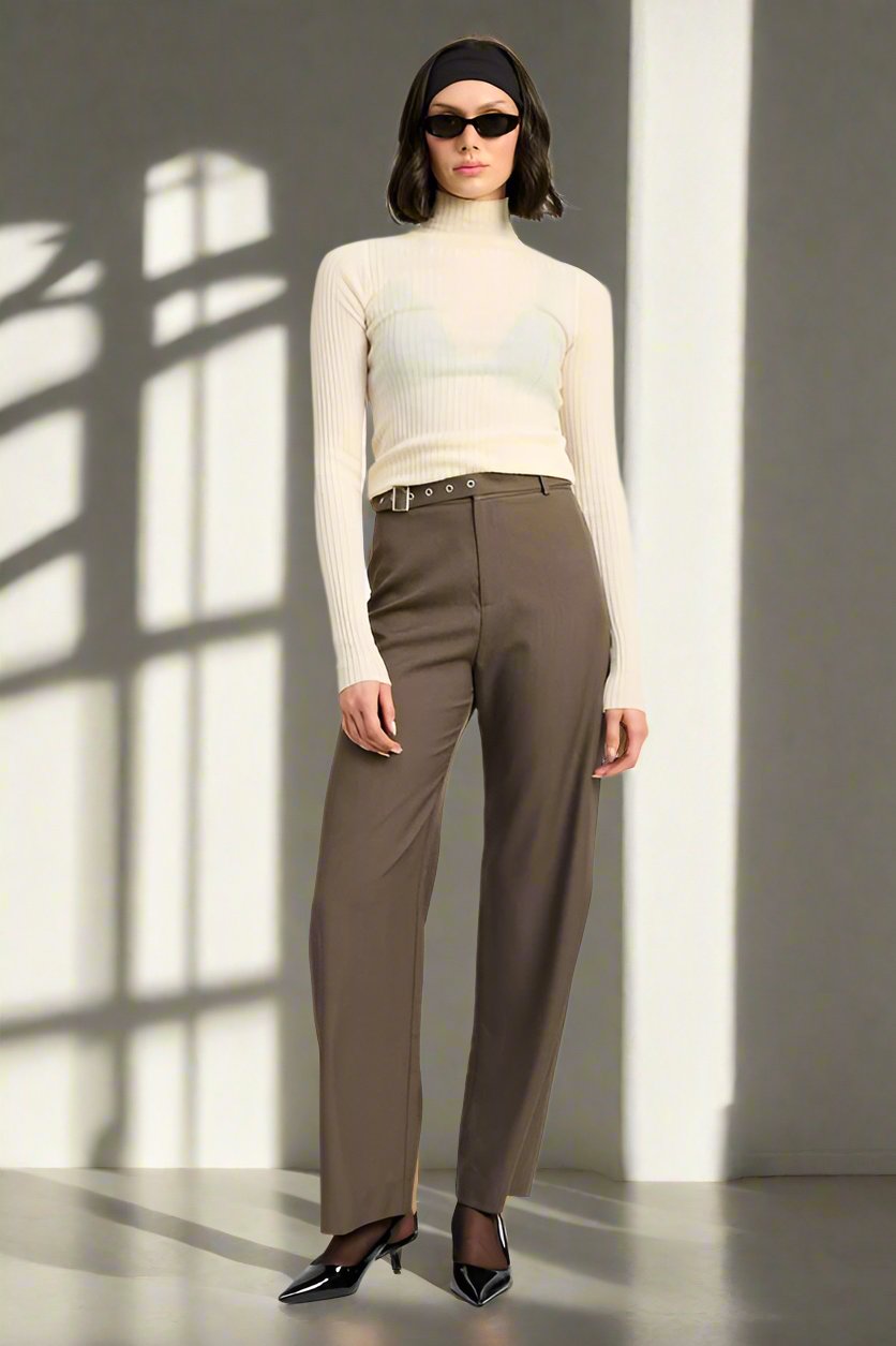 Brown Relaxed Fit Trousers - Premium variable from Tooksie - Just $58.99! Shop now at Tooksie