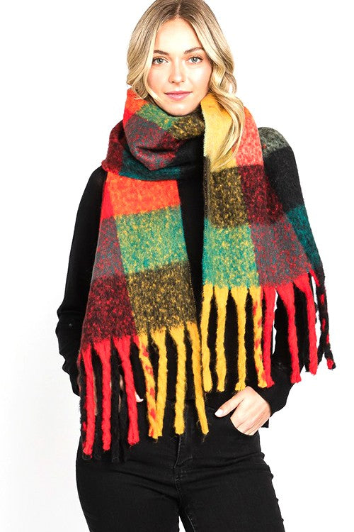 Soft Check Print Scarf - Premium variable from Tooksie - Just $20.99! Shop now at Tooksie