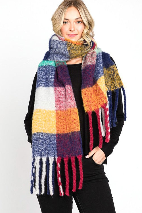 Soft Check Print Scarf - Premium variable from Tooksie - Just $20.99! Shop now at Tooksie