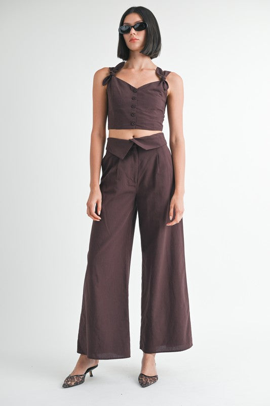 Crop Top With Shoulder Ties - Premium  from Tooksie - Just $46.99! Shop now at Tooksie