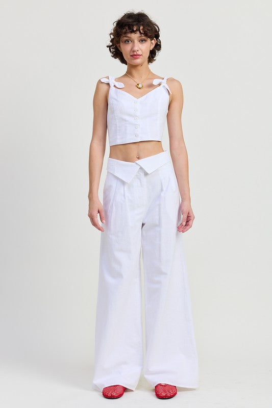 Crop Top With Shoulder Ties - Premium variable from Tooksie - Just $46.99! Shop now at Tooksie