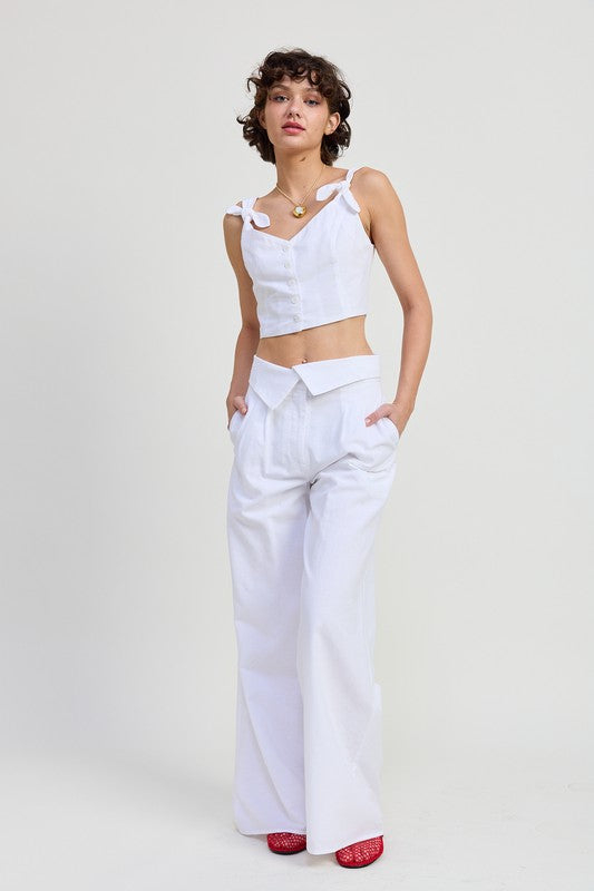 Crop Top With Shoulder Ties - Premium variable from Tooksie - Just $46.99! Shop now at Tooksie