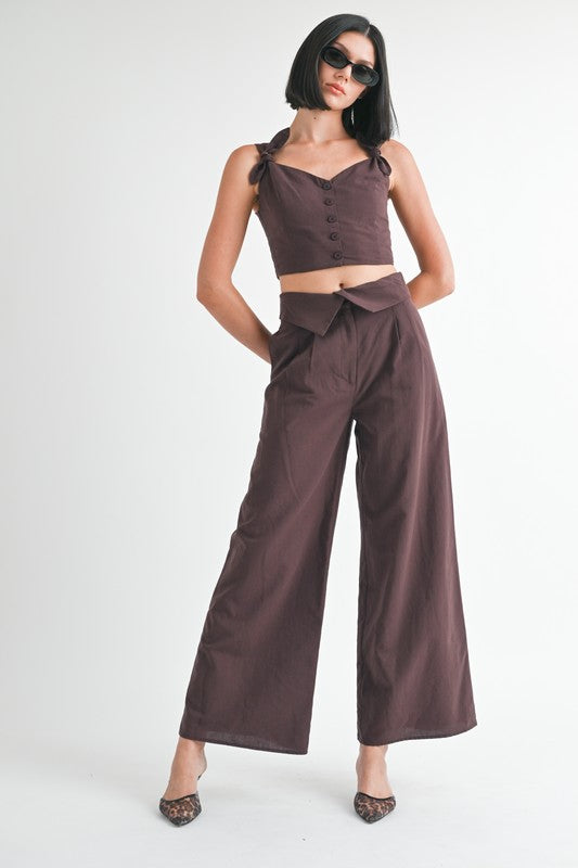 Crop Top With Shoulder Ties - Premium  from Tooksie - Just $46.99! Shop now at Tooksie