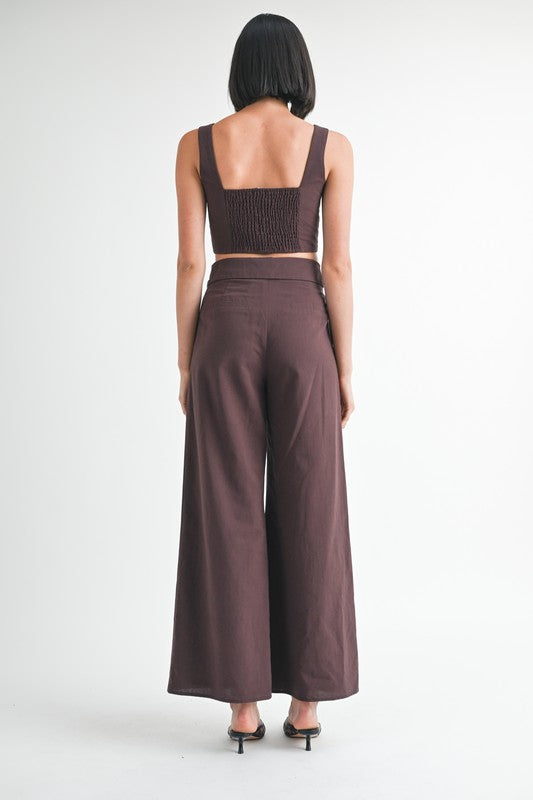 Wide Leg Fold Over Trousers - Premium variable from Tooksie - Just $72.99! Shop now at Tooksie