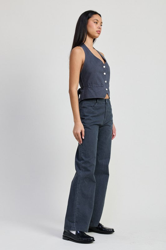 Wide Leg Jeans - Premium variable from Tooksie - Just $67.99! Shop now at Tooksie