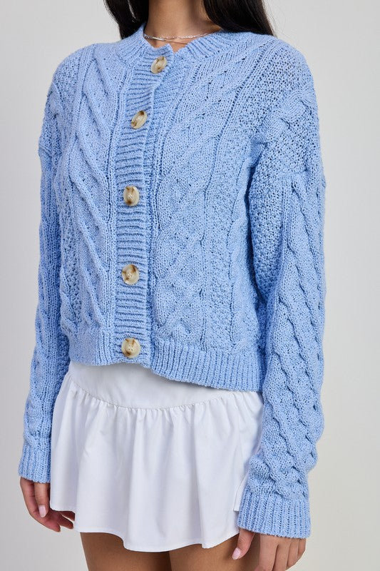 Chunky Cable Knit Cardigan - Premium variable from Tooksie - Just $62.99! Shop now at Tooksie