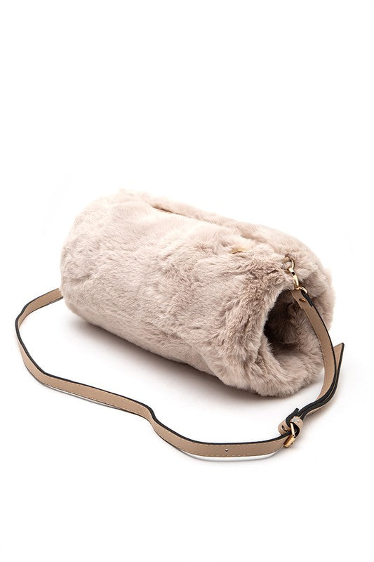 Faux Fur Hand Warmer Crossbody Bag - Premium variable from Tooksie - Just $37.99! Shop now at Tooksie