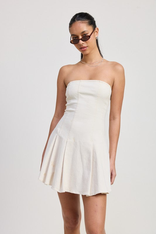 Strapless Mini Ruffle Dress - Premium variable from Tooksie - Just $62.99! Shop now at Tooksie