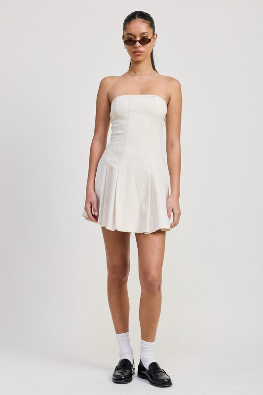 Strapless Mini Ruffle Dress - Premium variable from Tooksie - Just $62.99! Shop now at Tooksie