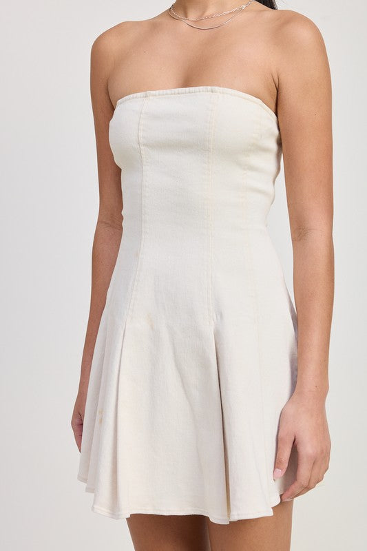 Strapless Mini Ruffle Dress - Premium variable from Tooksie - Just $62.99! Shop now at Tooksie