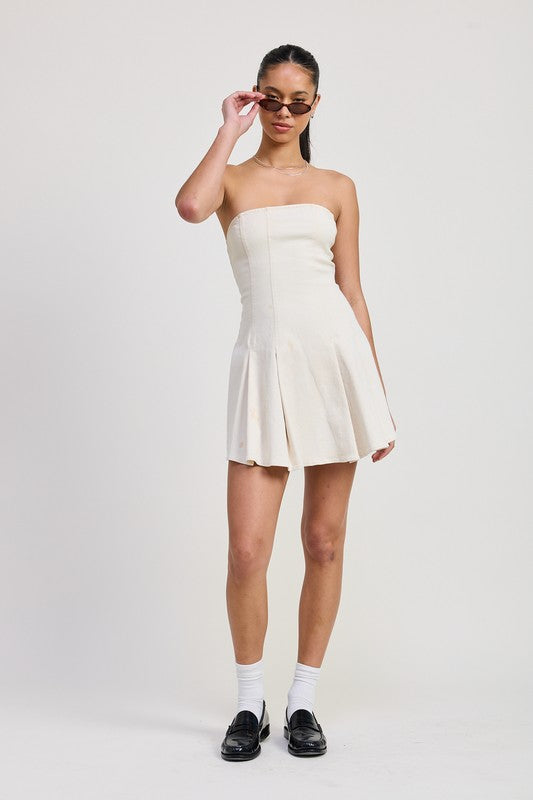 Strapless Mini Ruffle Dress - Premium variable from Tooksie - Just $62.99! Shop now at Tooksie