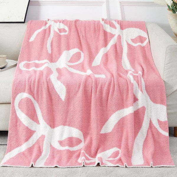 Bow Ribbons Throw Blanket - Premium simple from Tooksie - Just $80.99! Shop now at Tooksie