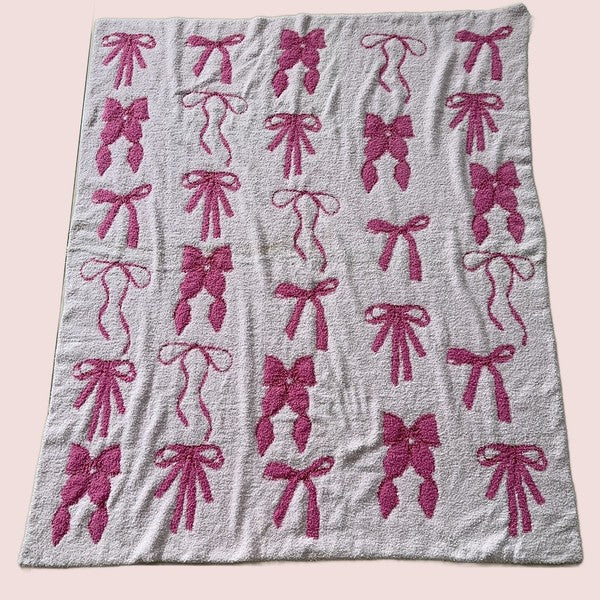 Bow Ribbons Throw Blanket - Premium simple from Tooksie - Just $80.99! Shop now at Tooksie
