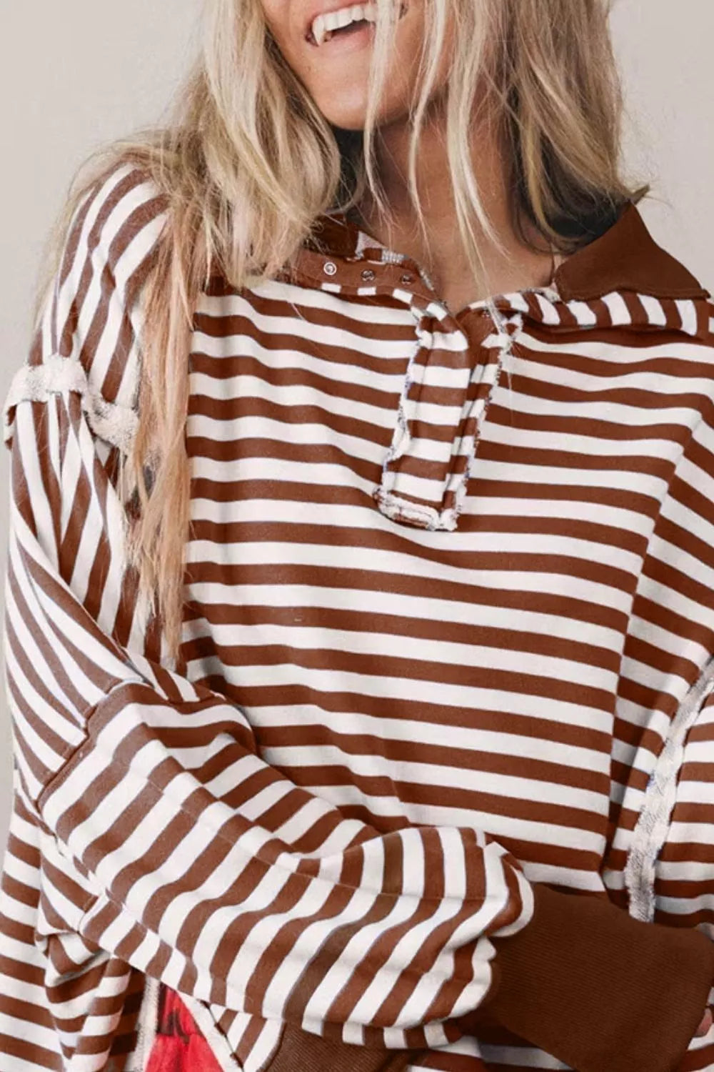 Oversized Striped Sweatshirt - Premium variable from Tooksie - Just $60.99! Shop now at Tooksie