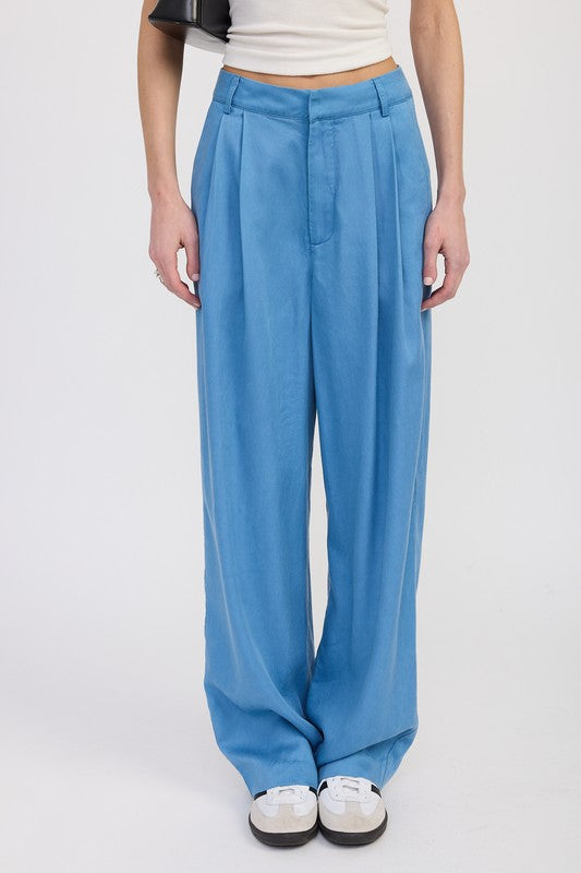 High Waist Wide Leg Trousers With Front Pleats - Premium variable from Tooksie - Just $65.99! Shop now at Tooksie