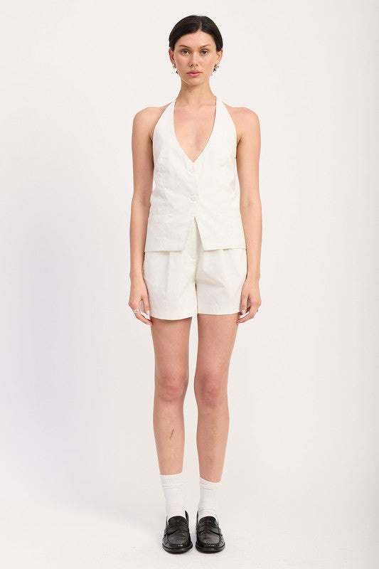 High Waisted Pleated Shorts - Premium variable from Tooksie - Just $47.99! Shop now at Tooksie