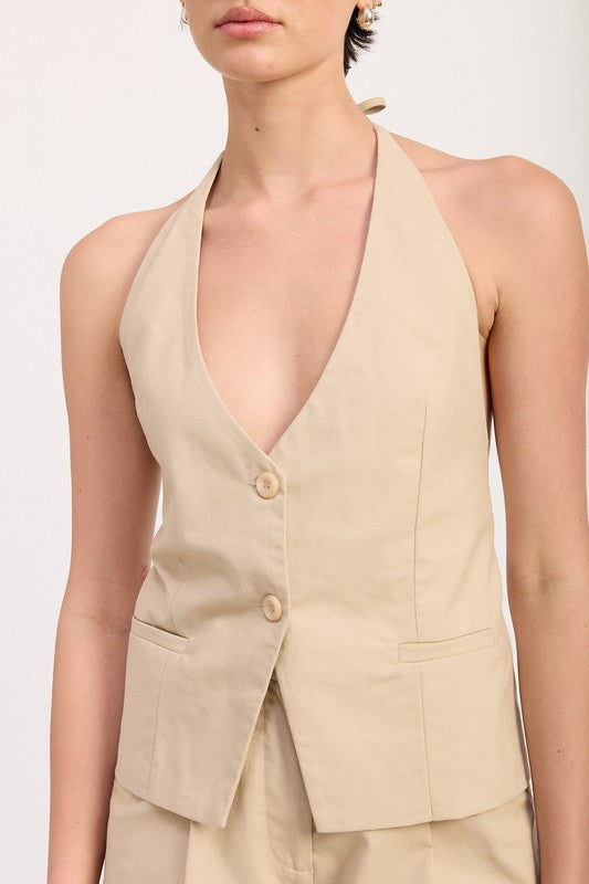 Halter Neck Vest Top - Premium variation from Tooksie - Just $52.99! Shop now at Tooksie