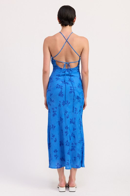 Crossback Halterneck Maxi Dress - Premium variable from Tooksie - Just $76.99! Shop now at Tooksie