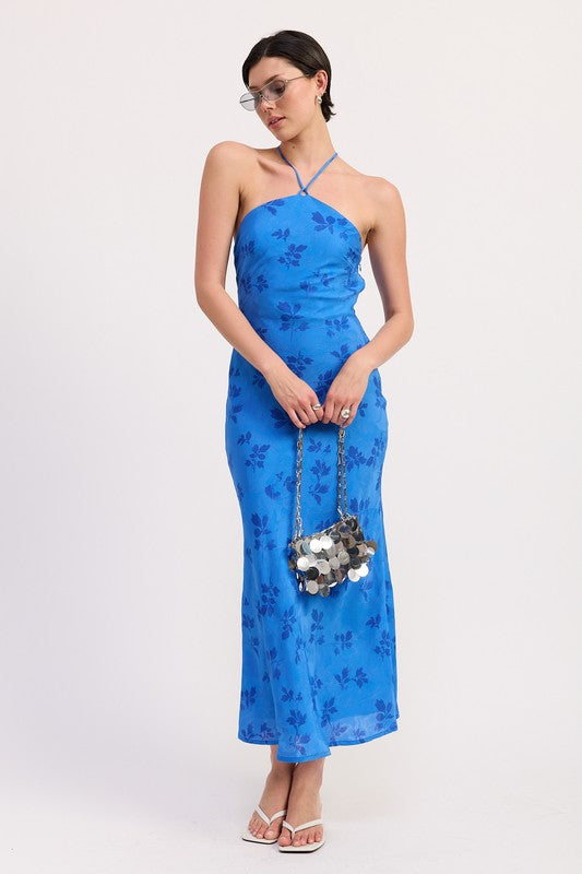 Crossback Halterneck Maxi Dress - Premium variable from Tooksie - Just $76.99! Shop now at Tooksie