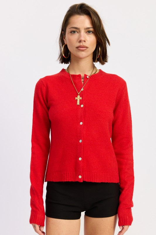 Fitted Button Up Cardigan - Premium variable from Tooksie - Just $48.99! Shop now at Tooksie