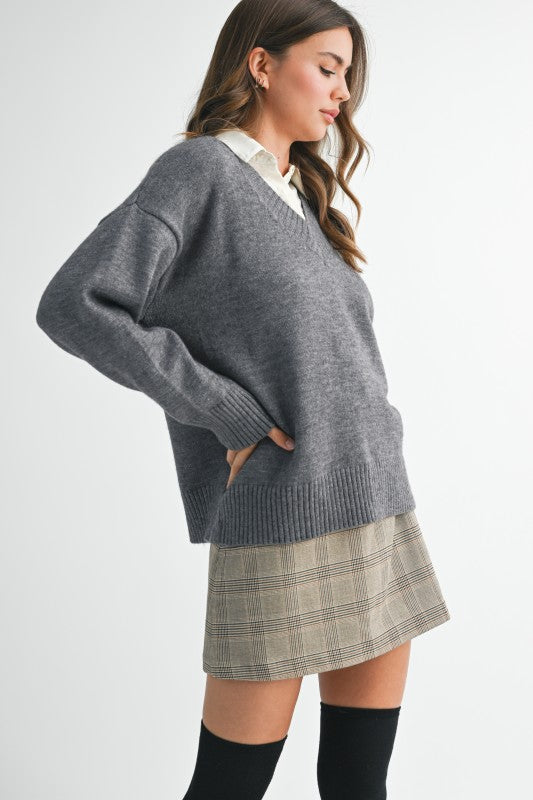 Oversized V-Neck Sweater - Premium variable from Tooksie - Just $59.99! Shop now at Tooksie
