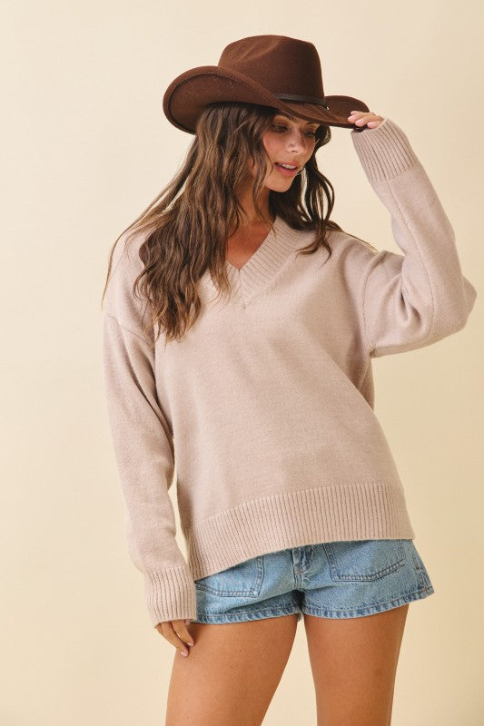 Oversized V-Neck Sweater - Premium variable from Tooksie - Just $59.99! Shop now at Tooksie