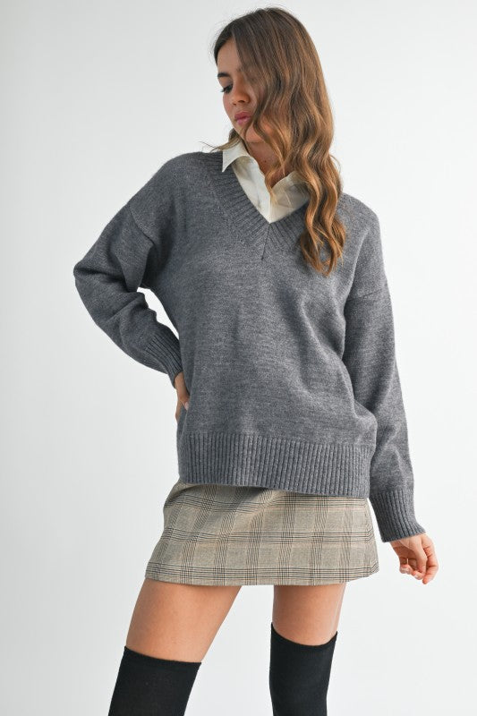 Oversized V-Neck Sweater - Premium variable from Tooksie - Just $59.99! Shop now at Tooksie
