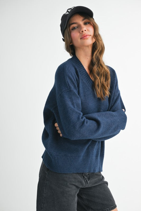 Oversized V-Neck Sweater - Premium variable from Tooksie - Just $59.99! Shop now at Tooksie