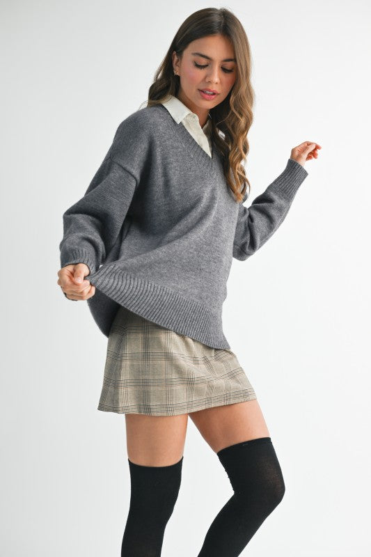 Oversized V-Neck Sweater - Premium variable from Tooksie - Just $59.99! Shop now at Tooksie