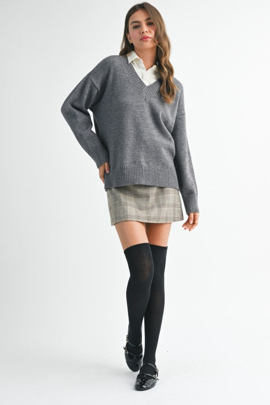 Oversized V-Neck Sweater - Premium variable from Tooksie - Just $59.99! Shop now at Tooksie