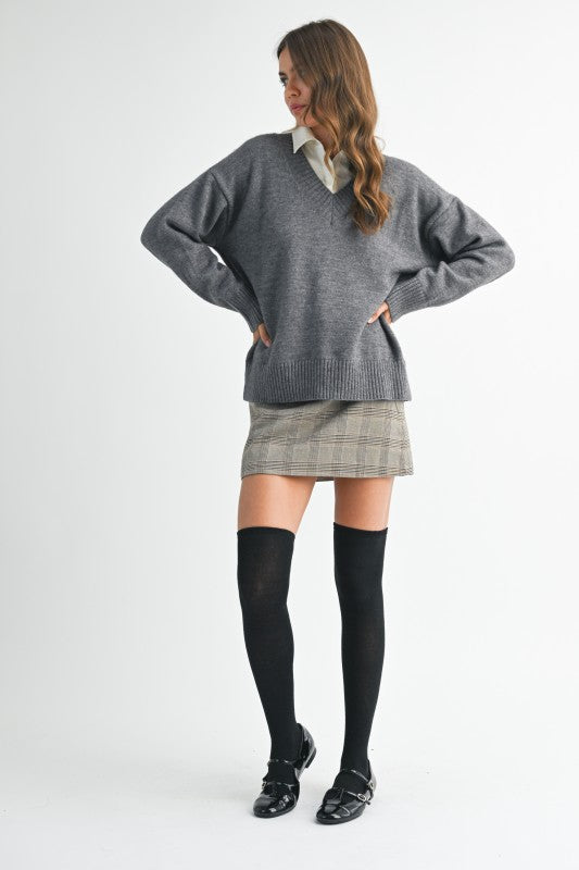 Oversized V-Neck Sweater - Premium variable from Tooksie - Just $59.99! Shop now at Tooksie