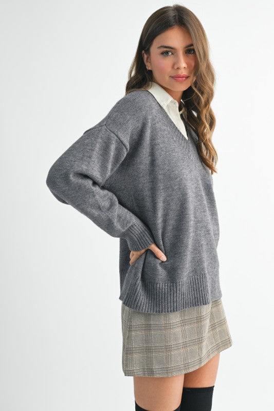 Oversized V-Neck Sweater - Premium variable from Tooksie - Just $59.99! Shop now at Tooksie