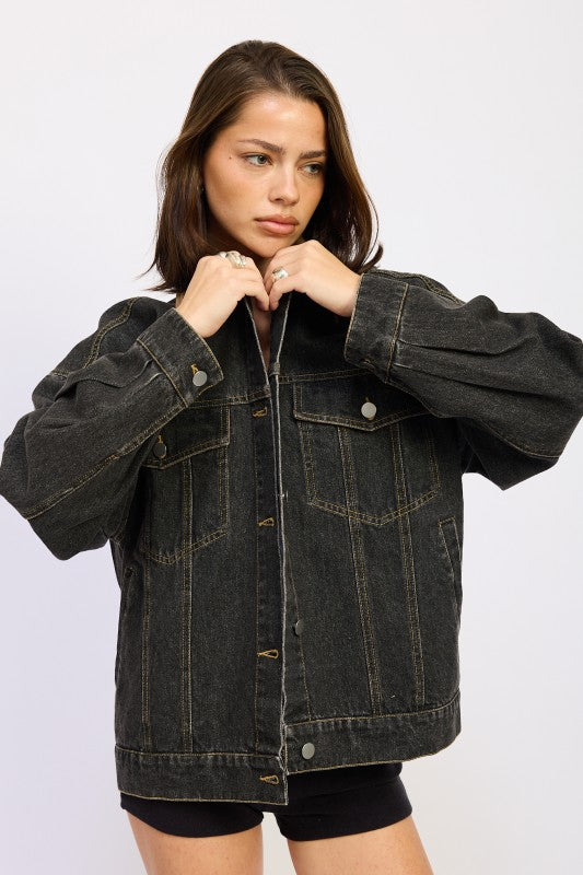 Oversize Denim Jacket - Premium variable from Tooksie - Just $83.99! Shop now at Tooksie