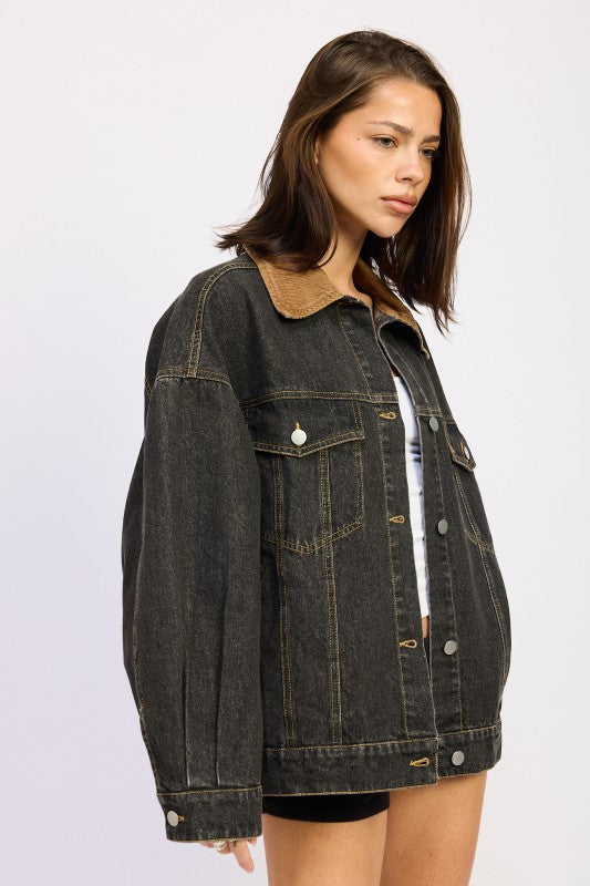 Oversize Denim Jacket - Premium variable from Tooksie - Just $83.99! Shop now at Tooksie