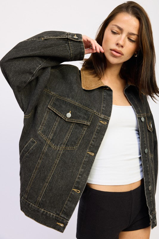 Oversize Denim Jacket - Premium variable from Tooksie - Just $83.99! Shop now at Tooksie