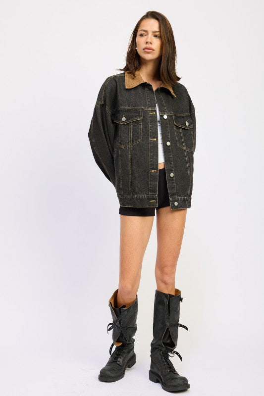 Oversize Denim Jacket - Premium variable from Tooksie - Just $83.99! Shop now at Tooksie