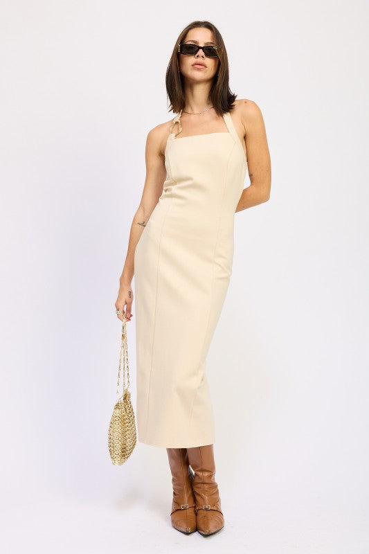 Halter Midi Dress - Premium variable from Tooksie - Just $61.99! Shop now at Tooksie