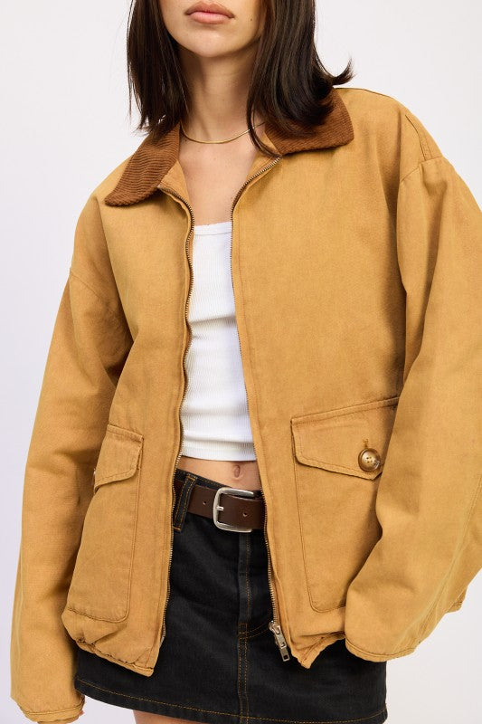 Relaxed Barn Jacket - Premium variable from Tooksie - Just $83.99! Shop now at Tooksie