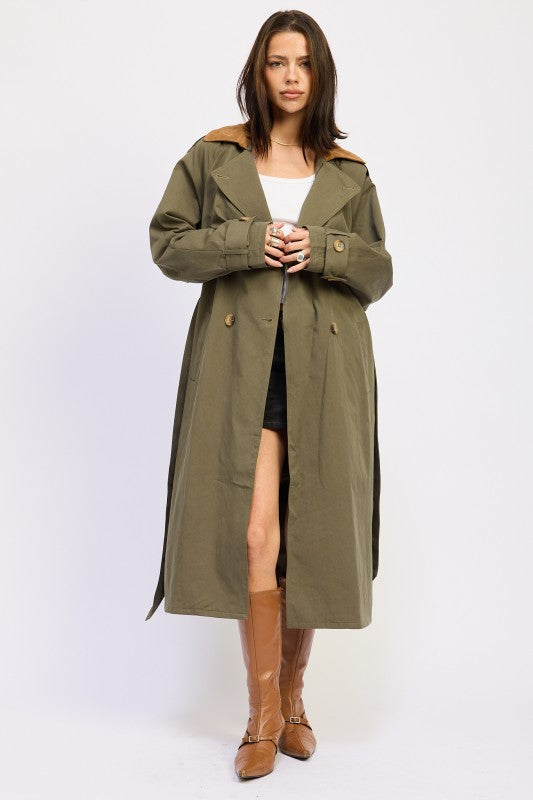 Double Breasted Trench Coat - Premium variable from Tooksie - Just $120.99! Shop now at Tooksie