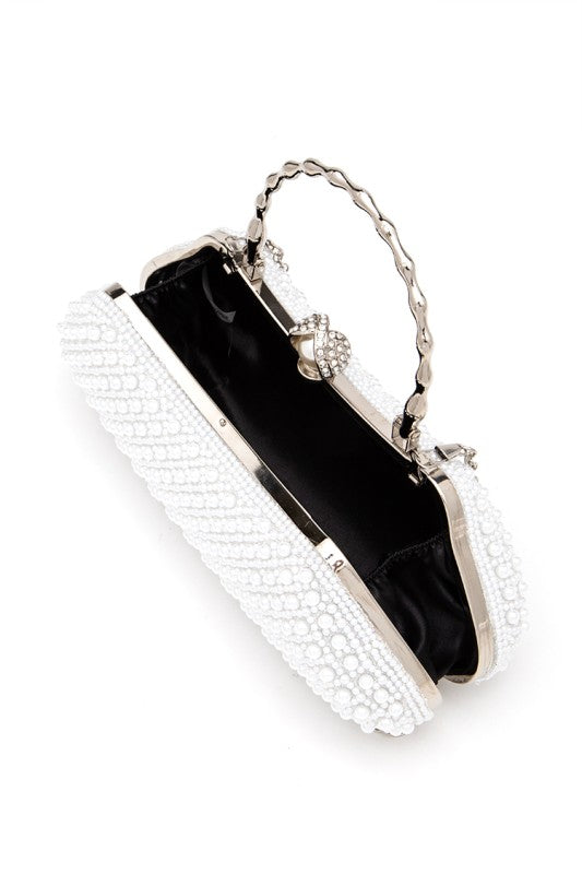 Beaded Pearl Top Handle Clutch Bag - Premium variable from Tooksie - Just $46.99! Shop now at Tooksie