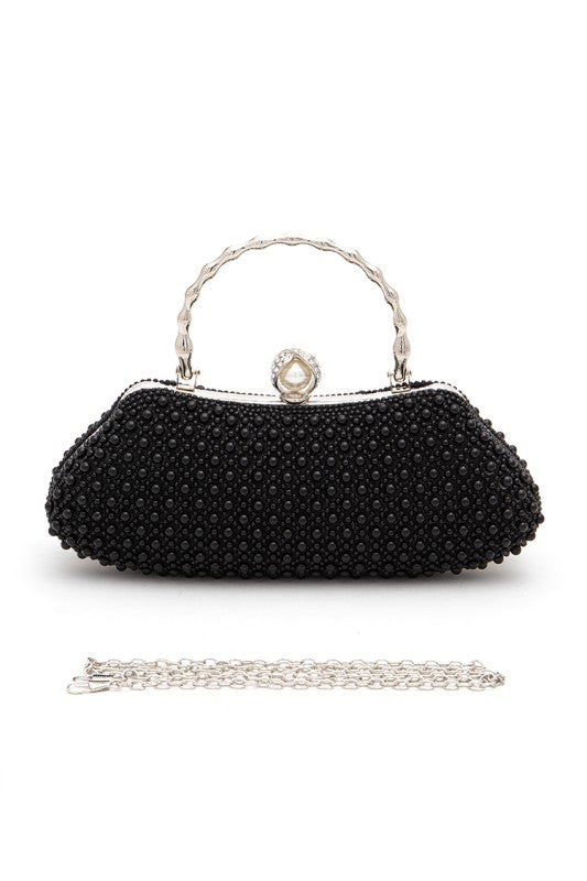 Beaded Pearl Top Handle Clutch Bag - Premium variable from Tooksie - Just $46.99! Shop now at Tooksie
