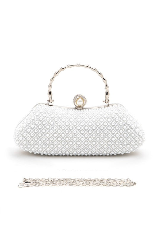 Beaded Pearl Top Handle Clutch Bag - Premium variable from Tooksie - Just $46.99! Shop now at Tooksie