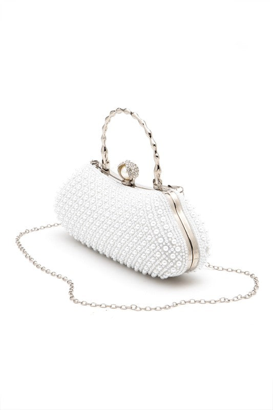 Beaded Pearl Top Handle Clutch Bag - Premium variable from Tooksie - Just $46.99! Shop now at Tooksie