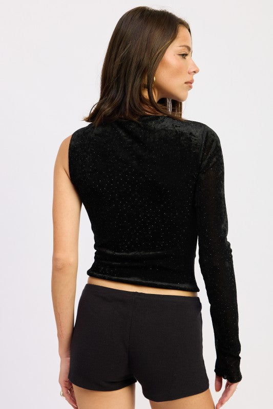 One Shoulder Top With Hardware Detail - Premium variable from Tooksie - Just $49.99! Shop now at Tooksie